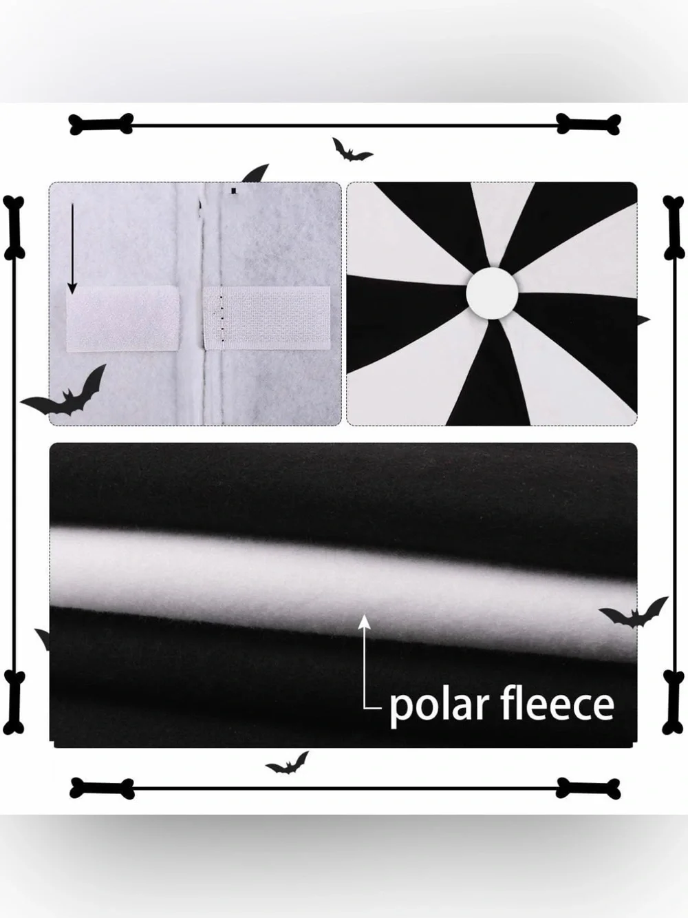 New 36” Classic Black & White Holiday Christmas Lollipop Tree Skirt